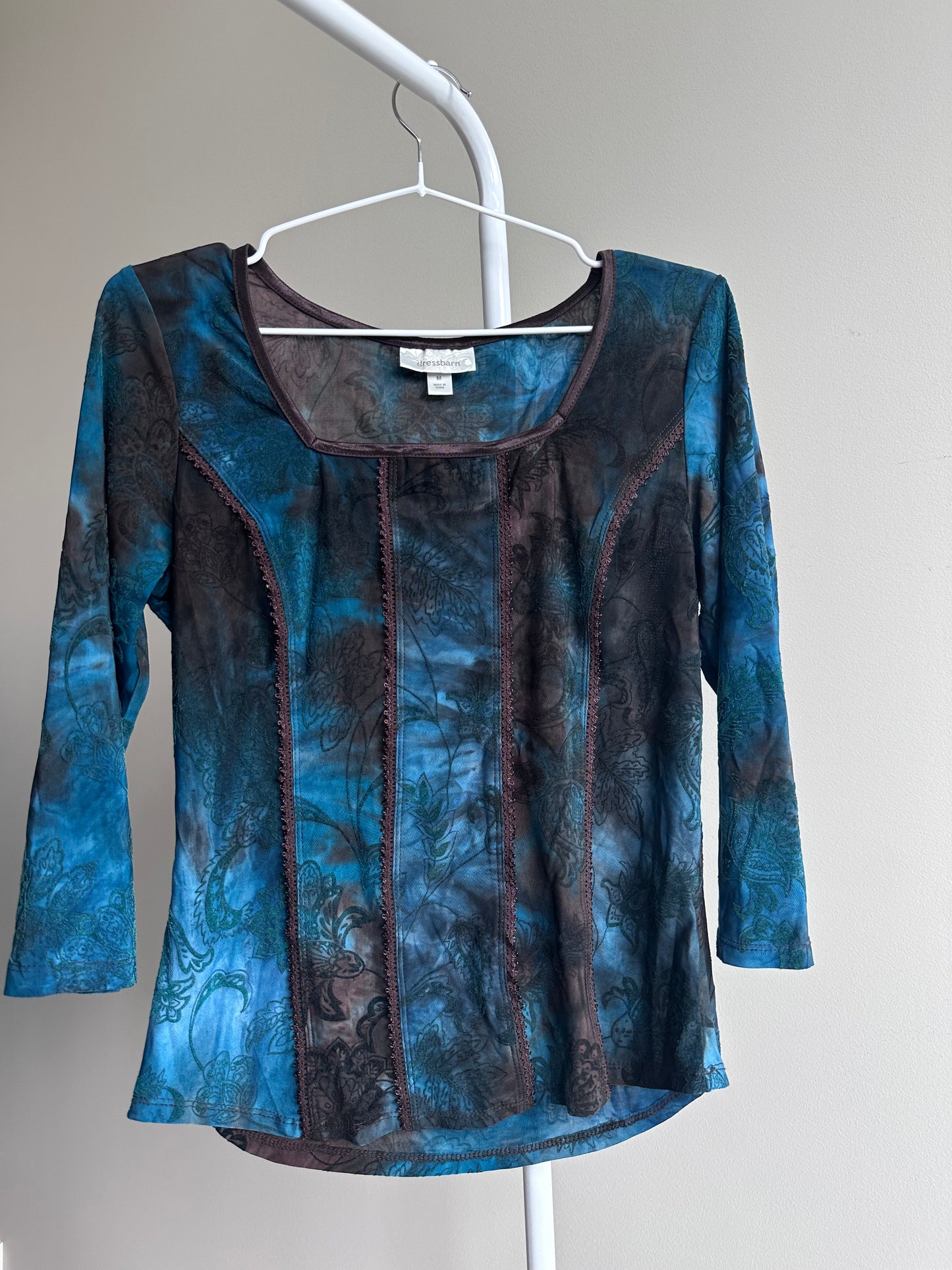 Dressbarn- blå/ brun topp