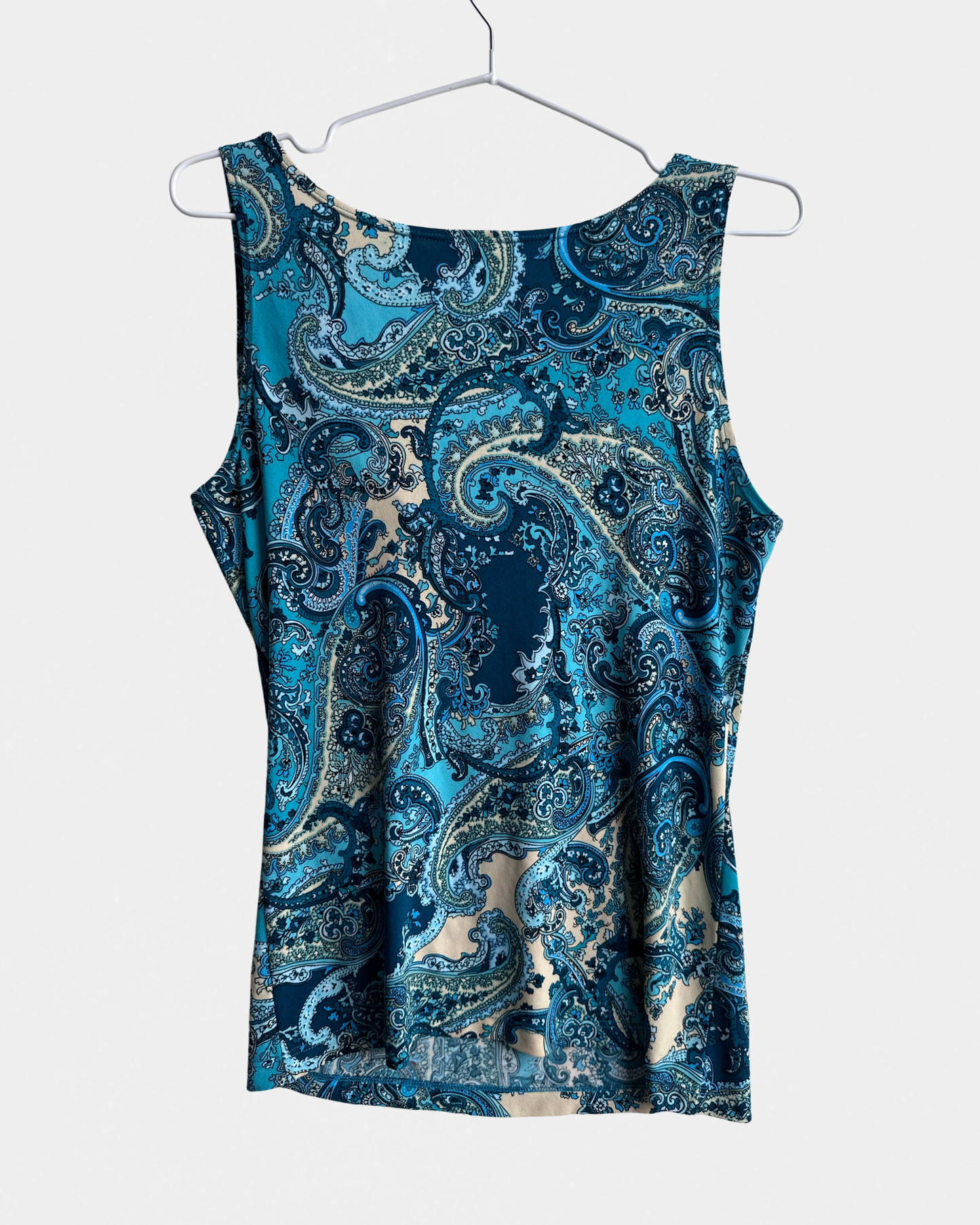 Blå paisley topp