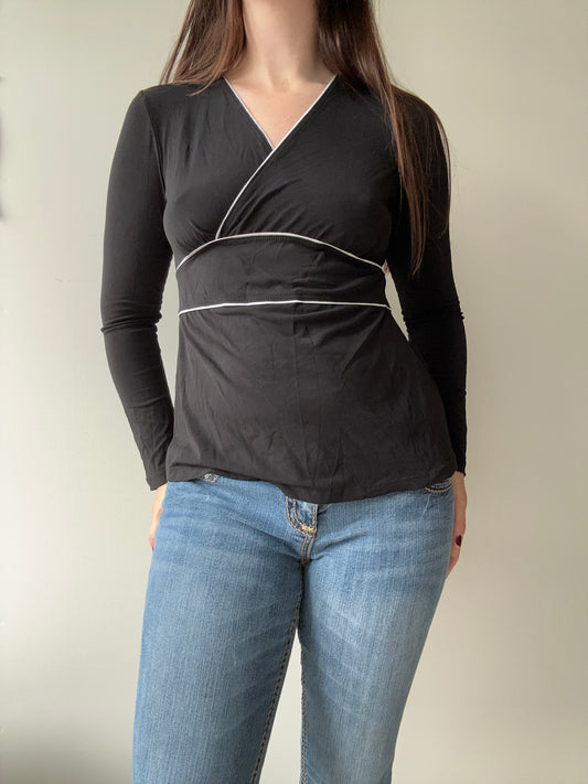 Thyme - svart babydoll topp